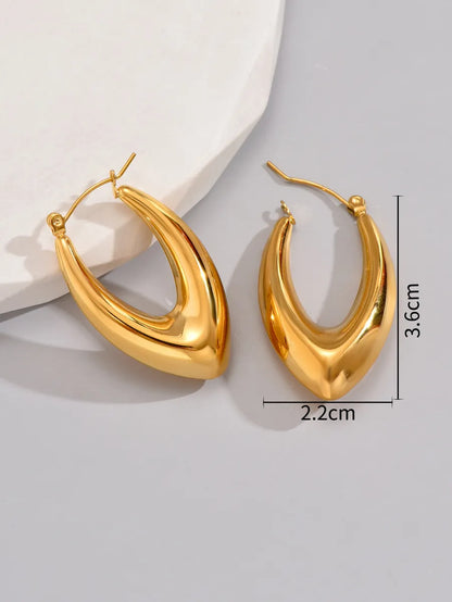 1 Pair Classic Style Roman Style Solid Color Plating Stainless Steel Titanium Steel 18k Gold Plated Gold Plated Earrings