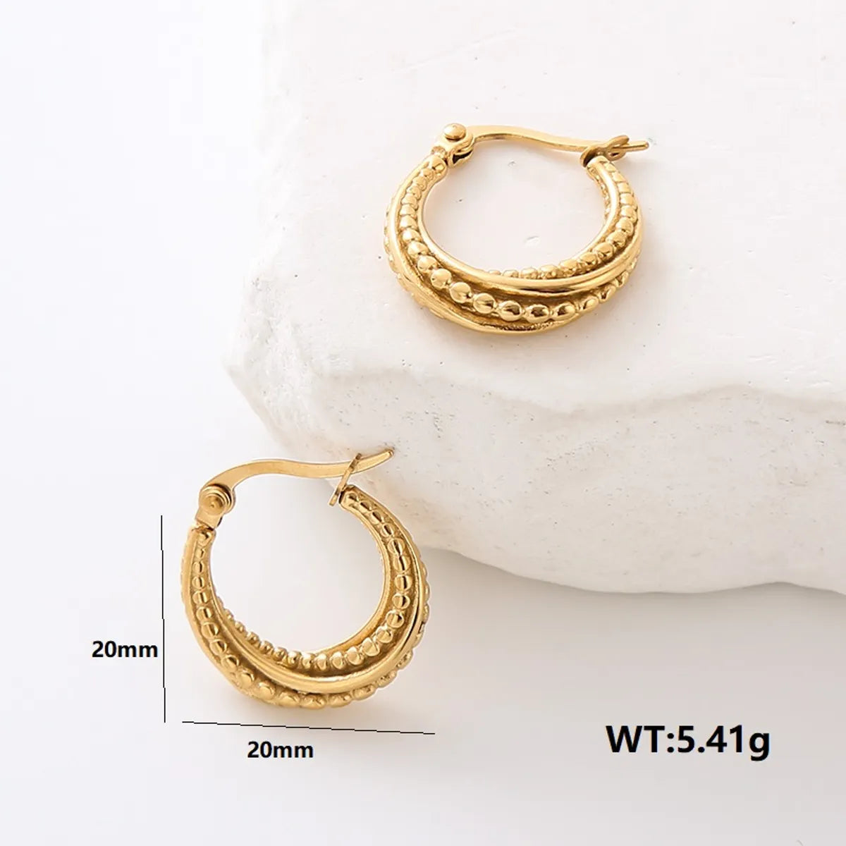 1 Pair Classic Style Round Flower Plating Stainless Steel 24k Gold Plated Drop Earrings Earrings Ear Studs