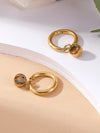 1 Pair Classic Style Round Plating Inlay 304 Stainless Steel Zircon 14K Gold Plated Drop Earrings