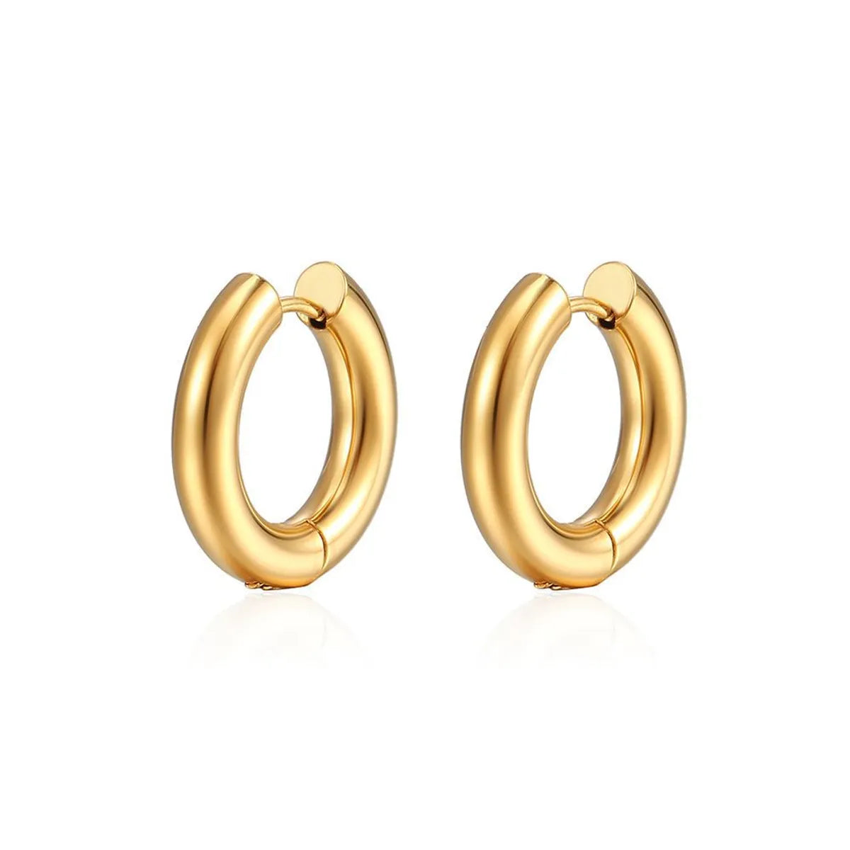 1 Pair Classic Style Round Plating Stainless Steel Earrings