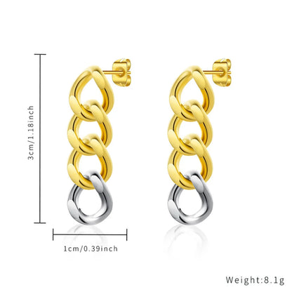 1 Pair Classic Style Round Plating Stainless Steel Titanium Steel Earrings