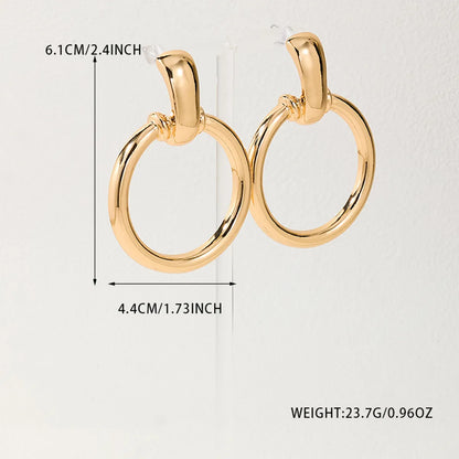 1 Pair Classic Style Solid Color Alloy Drop Earrings