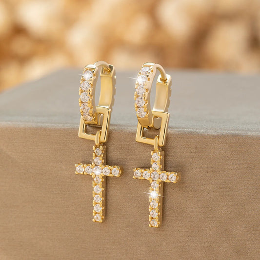 1 Pair Classic Style Solid Color Inlay Copper Zircon Drop Earrings