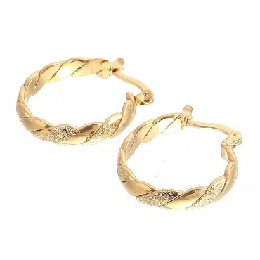 1 Pair Classic Style Solid Color Twist Plating Alloy Copper Gold Plated Hoop Earrings