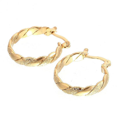 1 Pair Classic Style Solid Color Twist Plating Alloy Copper Gold Plated Hoop Earrings