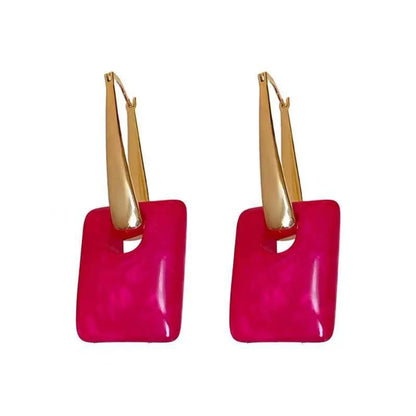 1 Pair Classic Style Square Alloy Drop Earrings