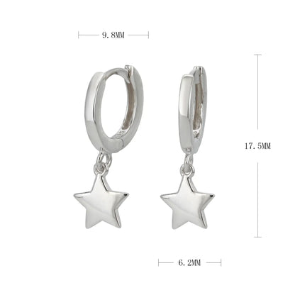 1 Pair Classic Style Star Plating Sterling Silver Gold Plated Drop Earrings