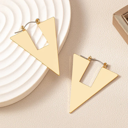 1 Pair Classic Style Triangle Plating Ferroalloy Earrings