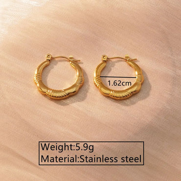 1 Pair Classic Style U Shape Geometric Heart Shape Plating 304 Stainless Steel Imitation Gold  Earrings