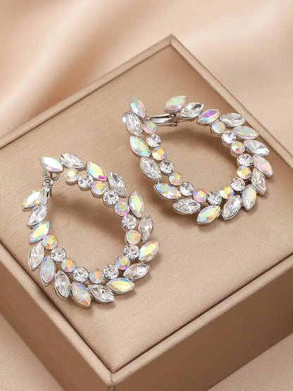 1 Pair Classic Style Water Droplets Plating Inlay Zinc Alloy Artificial Gemstones 18k Gold Plated Ear Studs