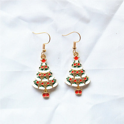 1 Pair Classical Cute Christmas Tree Santa Claus Bell Plating Arylic Alloy K Gold Plated Silver Plated Drop Earrings