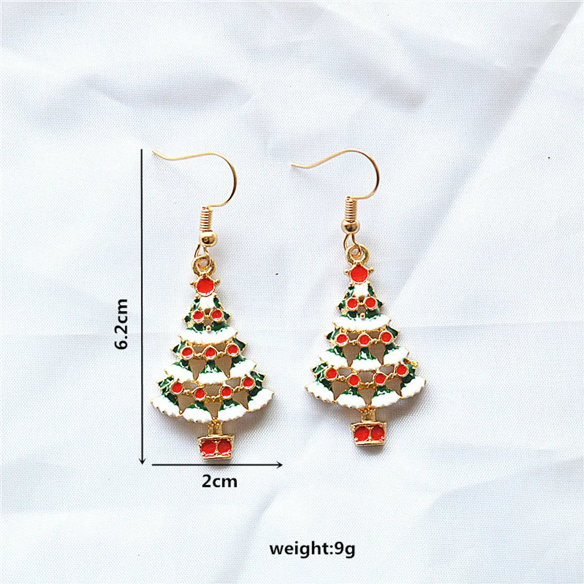 1 Pair Classical Cute Christmas Tree Santa Claus Bell Plating Arylic Alloy K Gold Plated Silver Plated Drop Earrings