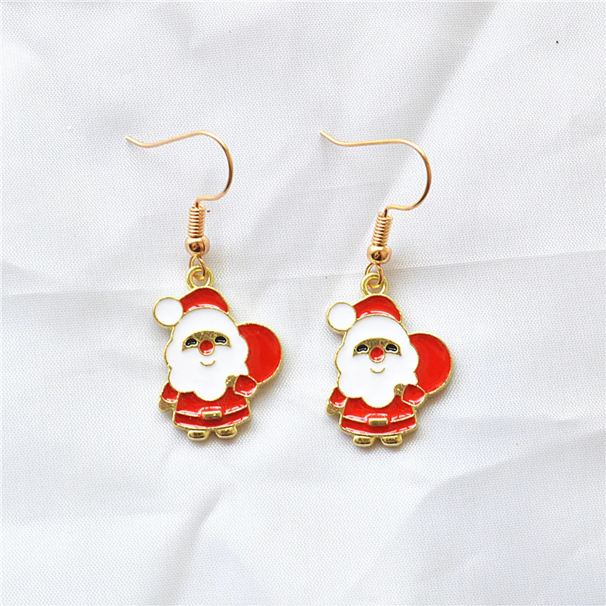 1 Pair Classical Cute Christmas Tree Santa Claus Bell Plating Arylic Alloy K Gold Plated Silver Plated Drop Earrings