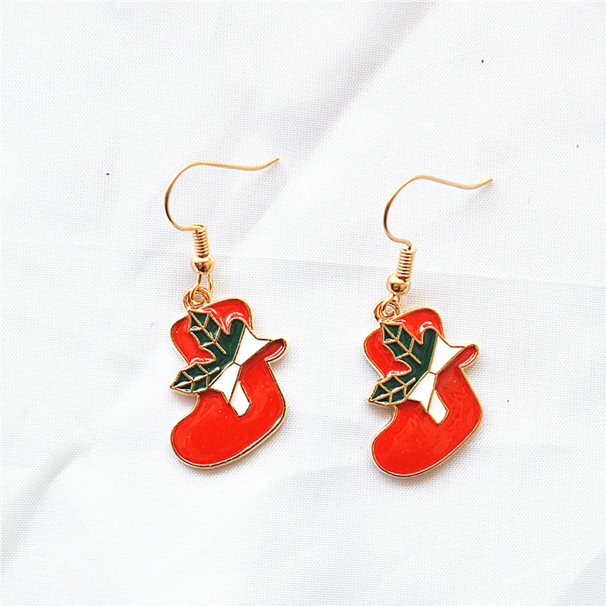 1 Pair Classical Cute Christmas Tree Santa Claus Bell Plating Arylic Alloy K Gold Plated Silver Plated Drop Earrings