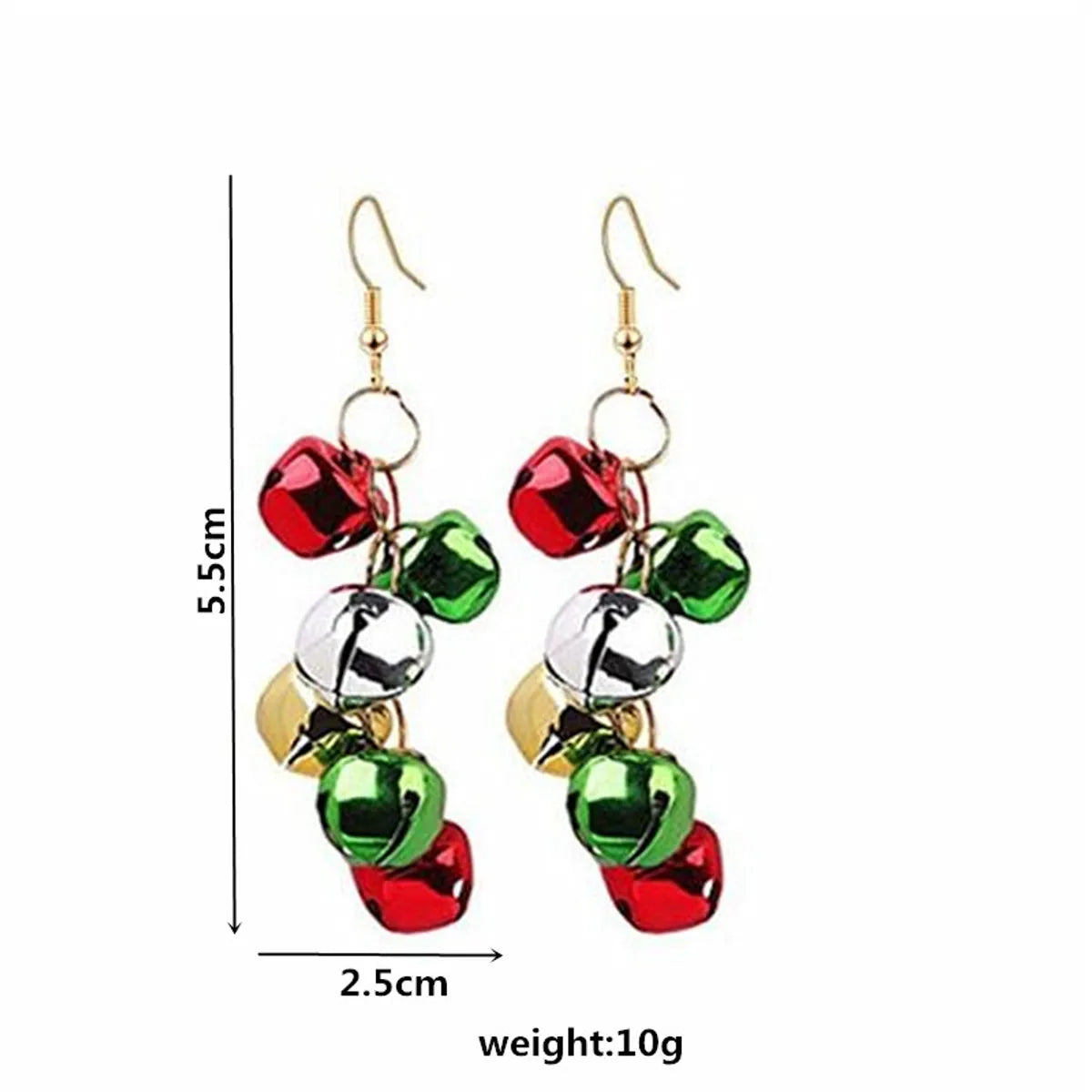 1 Pair Classical Cute Christmas Tree Santa Claus Bell Plating Arylic Alloy K Gold Plated Silver Plated Drop Earrings