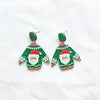 1 Pair Classical Cute Funny Santa Claus Snowflake Elk Arylic Drop Earrings