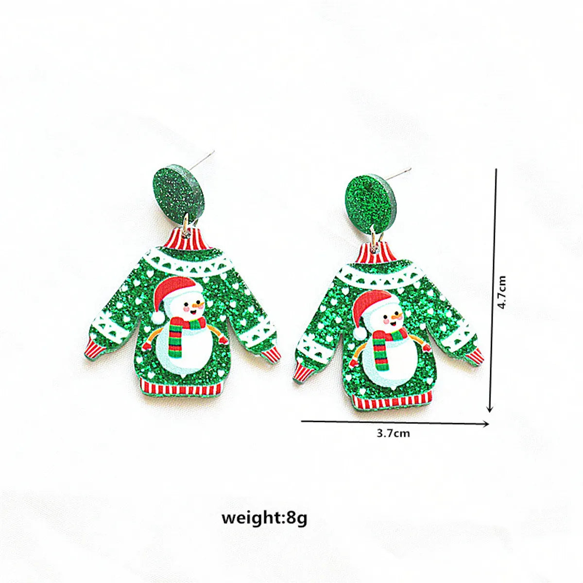 1 Pair Classical Cute Funny Santa Claus Snowflake Elk Arylic Drop Earrings