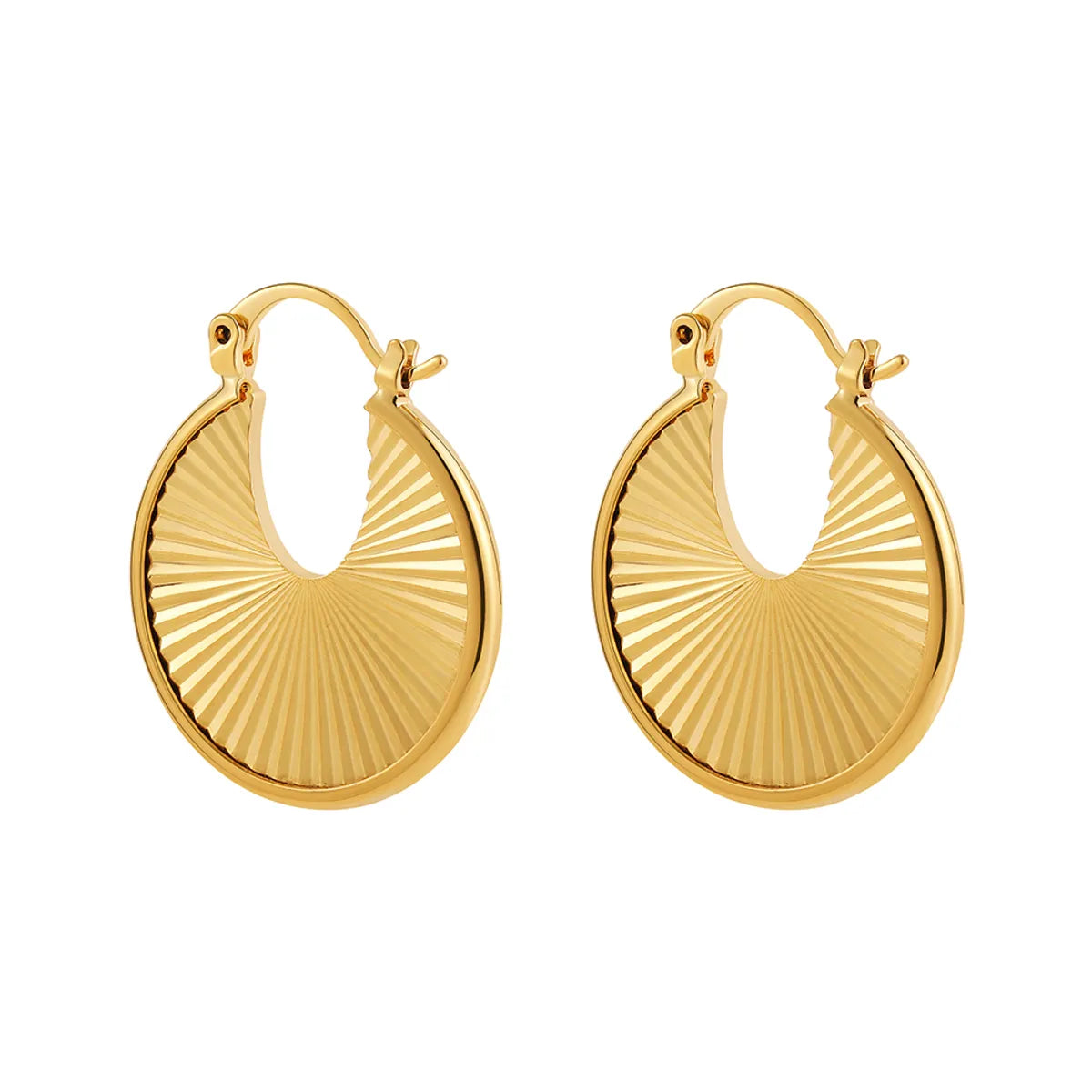 1 Pair Classical Exaggerated Round Sector Alloy Copper Earrings