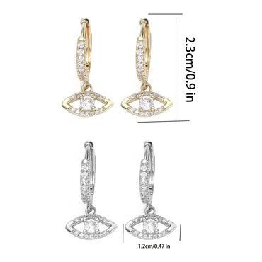 1 Pair Classical Hip-Hop Eye Plating Inlay Copper Zircon K Gold Plated White Gold Plated Drop Earrings