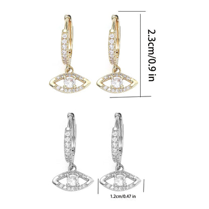 1 Pair Classical Hip-Hop Eye Plating Inlay Copper Zircon K Gold Plated White Gold Plated Drop Earrings