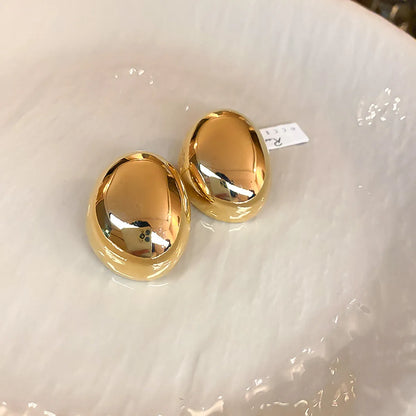 1 Pair Classical Oval Alloy Ear Studs