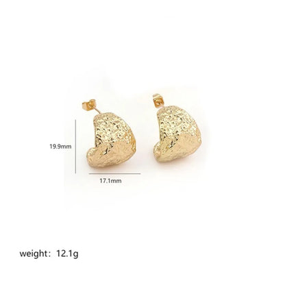 1 Pair Classical Retro Commute C Shape Plating Copper 18k Gold Plated Ear Studs