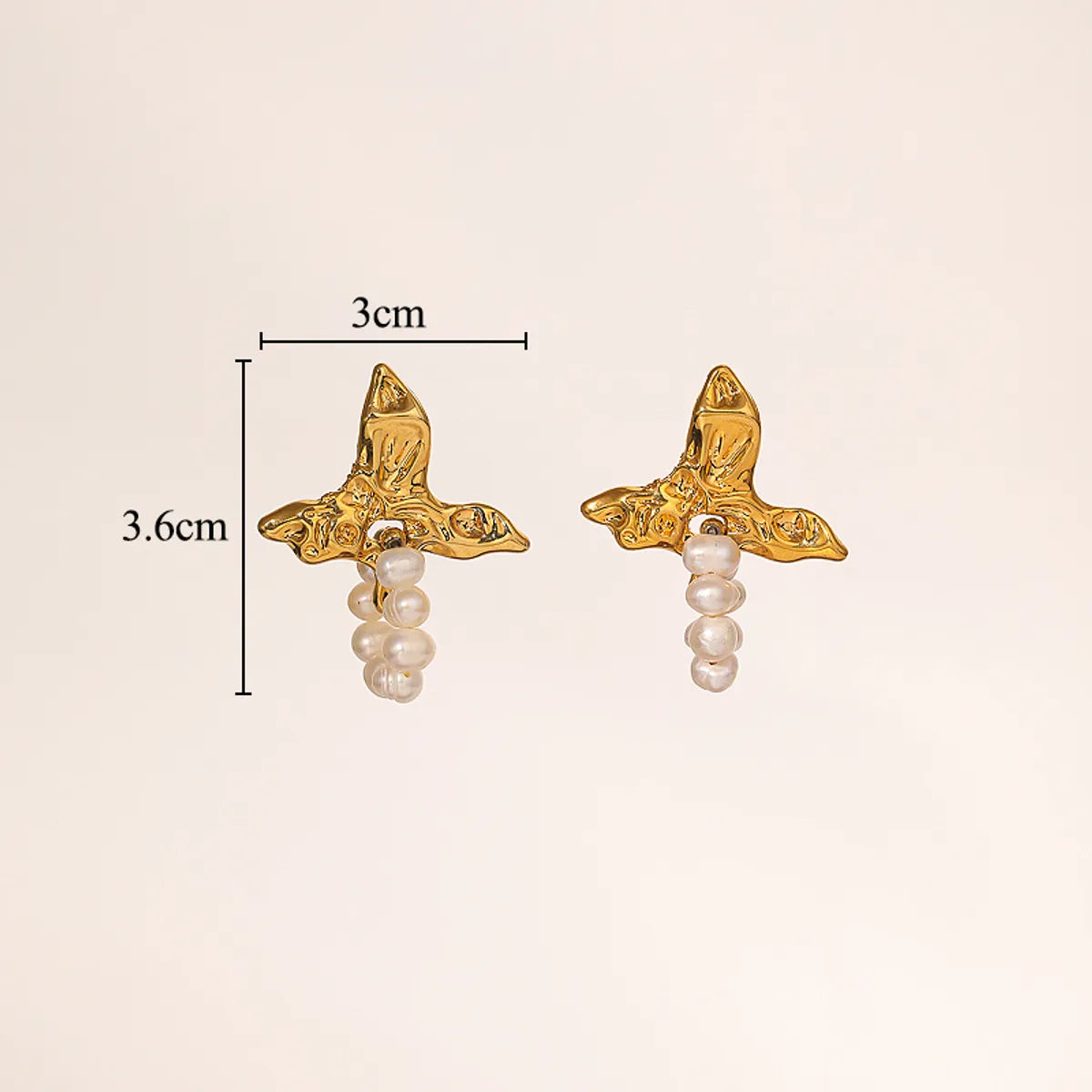 1 Pair Classical Retro Geometric Beaded Plating Freshwater Pearl Copper 18k Gold Plated Earrings