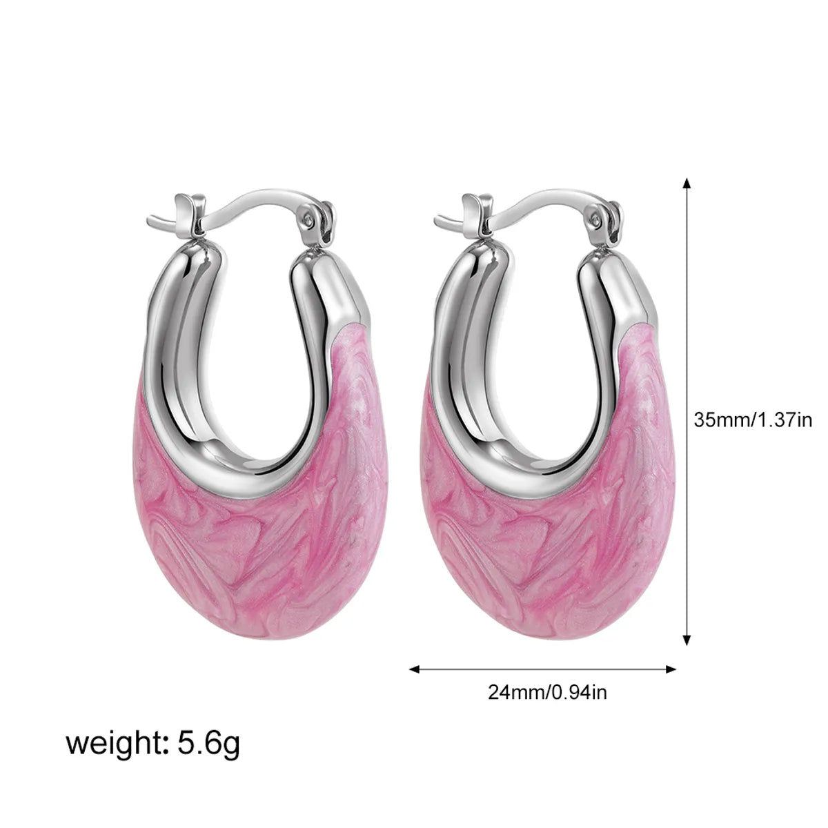 1 Pair Classical Retro Oval 201 Stainless Steel Earrings