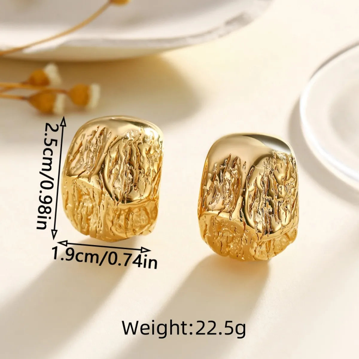 1 Pair Classical Romantic Solid Color C Shape 304 Stainless Steel Ear Studs