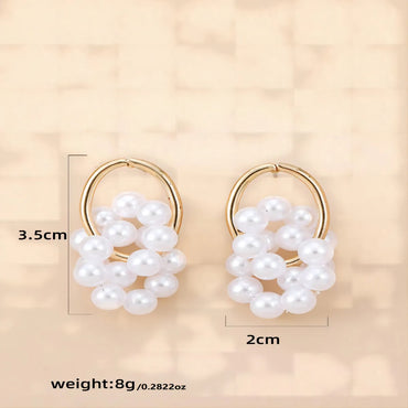 1 Pair Classical Sweet Classic Style Round Inlay Artificial Pearl Copper Artificial Pearls Drop Earrings