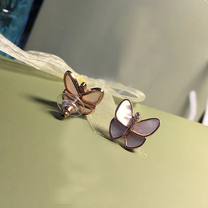 1 Pair Commute Butterfly Plating Inlay Copper Zircon 18K Gold Plated Ear Studs