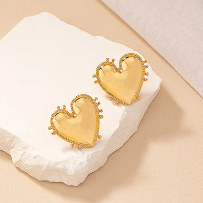 1 Pair Commute Heart Shape Plating Alloy Gold Plated Ear Studs