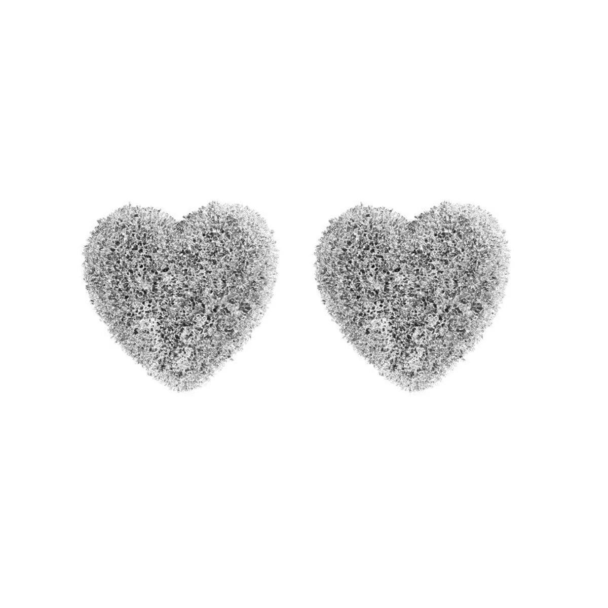 1 Pair Commute Heart Shape Plating Copper 18k Gold Plated White Gold Plated Ear Studs