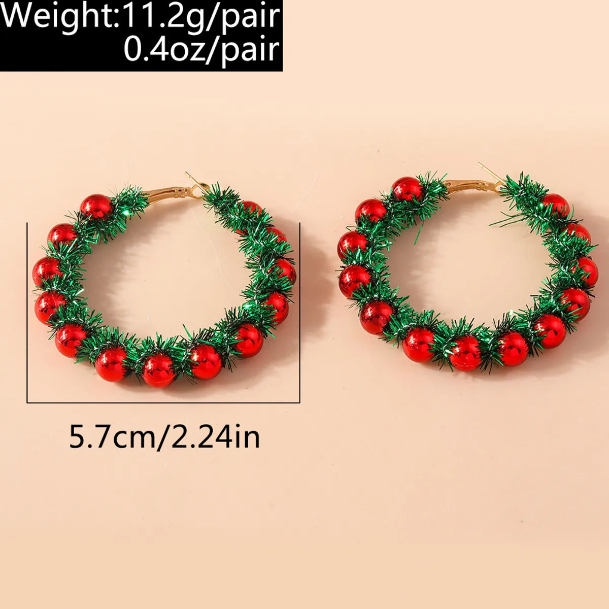 1 Pair Commute Round Zinc Alloy Hoop Earrings