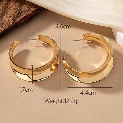 1 Pair Commute Solid Color Plating Alloy Ferroalloy 14k Gold Plated Ear Studs