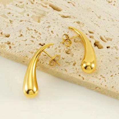 1 Pair Commute Solid Color Plating Stainless Steel 18k Gold Plated Ear Studs