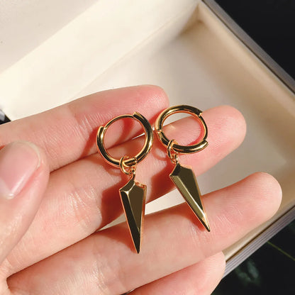 1 Pair Commute Triangle Plating Copper 18K Gold Plated Drop Earrings