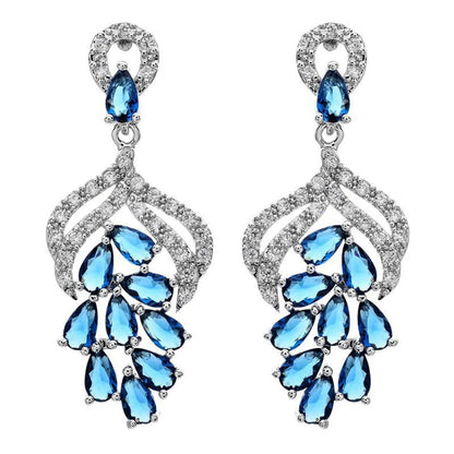 1 Pair Commute Water Droplets Plating Inlay Copper Zircon White Gold Plated Drop Earrings