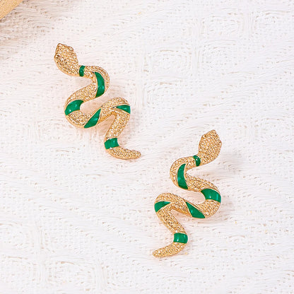 1 Pair Cool Style Snake Alloy Ear Studs