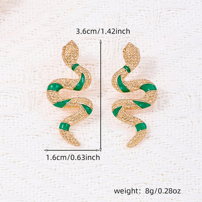 1 Pair Cool Style Snake Alloy Ear Studs