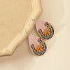 1 Pair Cool Style Water Droplets Bat Skull Printing Pu Leather Earrings