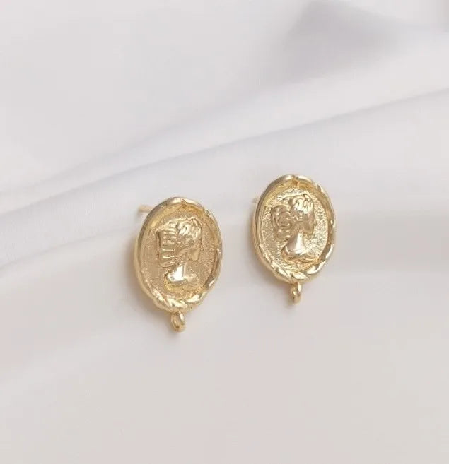 1 Pair Copper 14K Gold Plated Human Hook Earring Findings