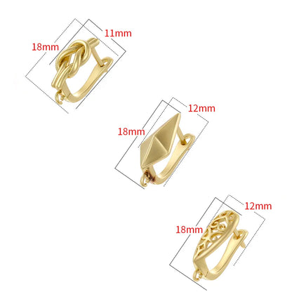 1 Pair Copper Zircon 18K Gold Plated V Shape Pendant