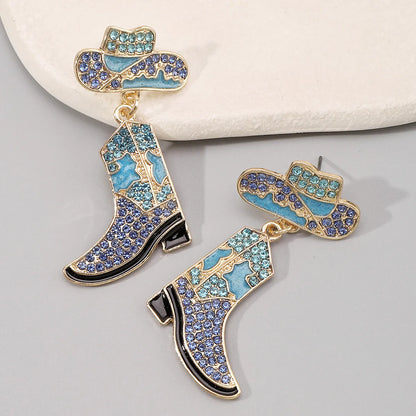 1 Pair Cowboy Style Modern Style Shoe Alloy Drop Earrings