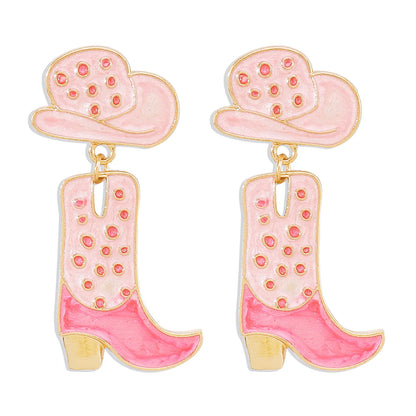 1 Pair Cowboy Style Modern Style Shoe Alloy Drop Earrings