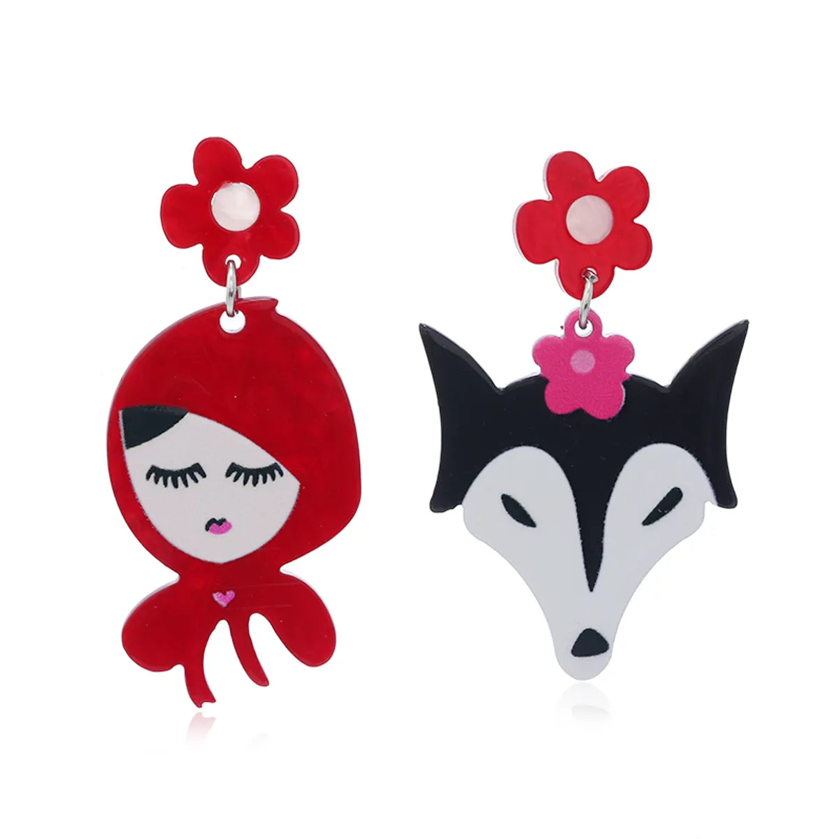 1 Pair Cute Animal Cartoon Character Painted Arylic Drop Earrings