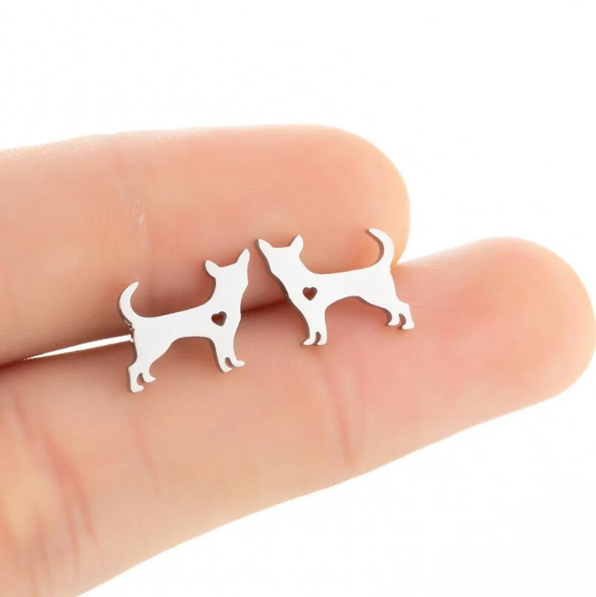 1 Pair Cute Animal Titanium Steel Plating Ear Studs