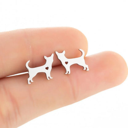 1 Pair Cute Animal Titanium Steel Plating Ear Studs