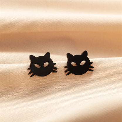 1 Pair Cute Basic Classic Style Dog Lion Cat Polishing Plating 304 Stainless Steel 18K Gold Plated Ear Studs