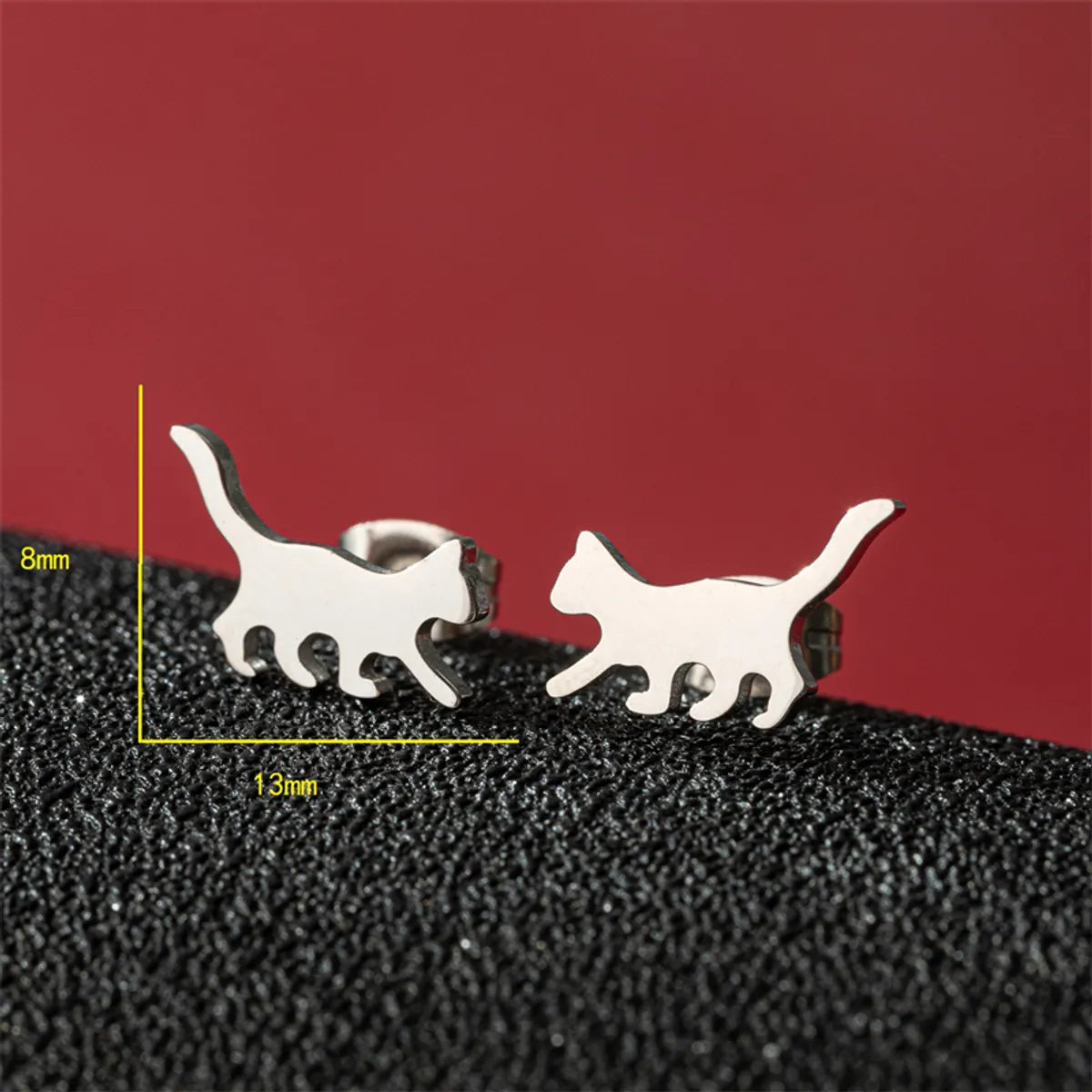 1 Pair Cute Basic Classic Style Dog Lion Cat Polishing Plating 304 Stainless Steel 18K Gold Plated Ear Studs